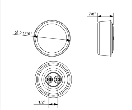 7 LED 2" Round Turbine Light (Clearance/Marker) - Red LED/Red Lens