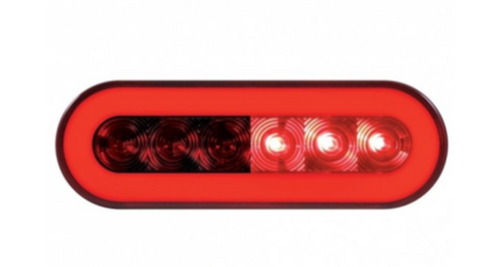 22 LED 6" Oval Stop, Turn & Tail "GLO" Light - Red LED/Red Lens