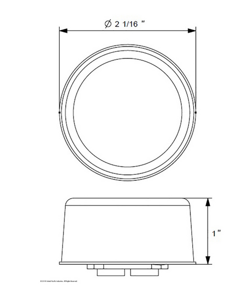 9 LED 2" Reflector Clearance/Marker Light Red LED/Clear Lens