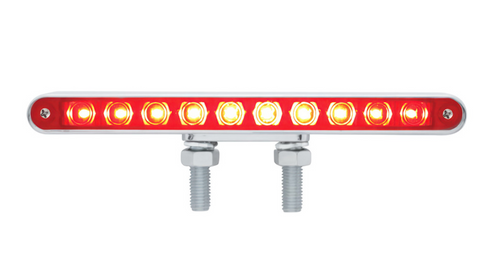 20 LED 9" Double Face Light Bar - Amber & Red LED/Amber & Red Lens