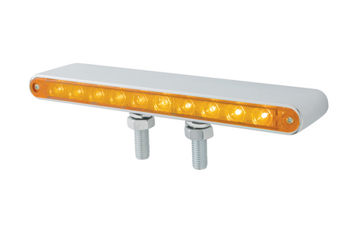 20 LED 9" Double Face Light Bar - Amber & Red LED/Amber & Red Lens