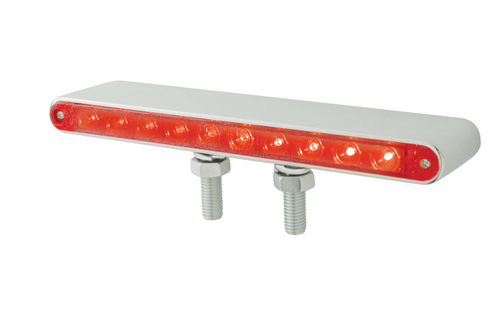 20 LED 9" Double Face Light Bar - Amber & Red LED/Amber & Red Lens
