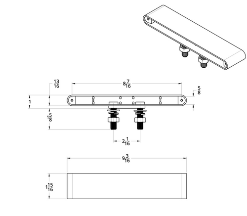 20 LED 9" Double Face Light Bar - Amber & Red LED/Amber & Red Lens