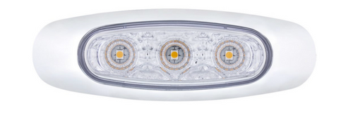 5 LED Reflector Clearance/Marker Light With Side Ditch Light - Amber LED/Clear Lens