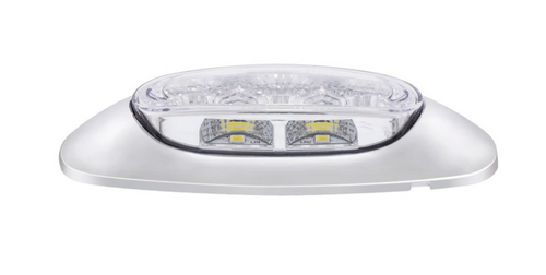 5 LED Reflector Clearance/Marker Light With Side Ditch Light - Amber LED/Clear Lens