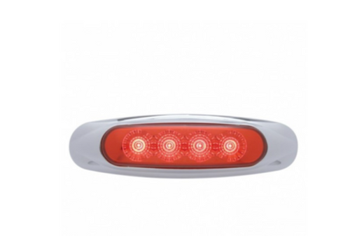 4 LED Reflector Clearance/Marker Light - Red LED/Red Lens
