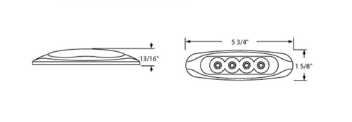 4 LED Reflector Clearance/Marker Light - Red LED/Red Lens