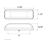 4 LED Reflector Rectangular Light (Clearance/Marker) - Red LED/Clear Lens