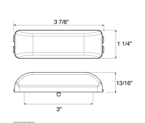 4 LED Reflector Rectangular Light (Clearance/Marker) - Red LED/Clear Lens