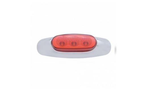 3 LED Reflector Clearance/Marker Light - Red LED/Red Lens