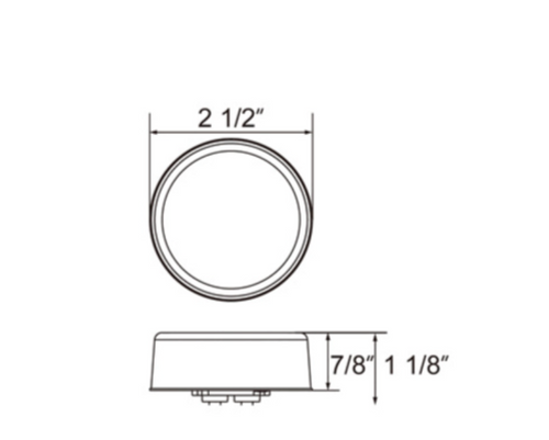 9 LED 2 1/2" Pure Reflector Clearance/Marker Light - Red LED/Red Lens
