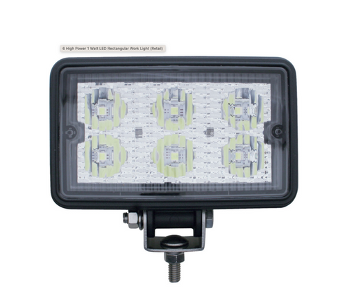 	 6 High Power 1 Watt LED Rectangular Work Light 