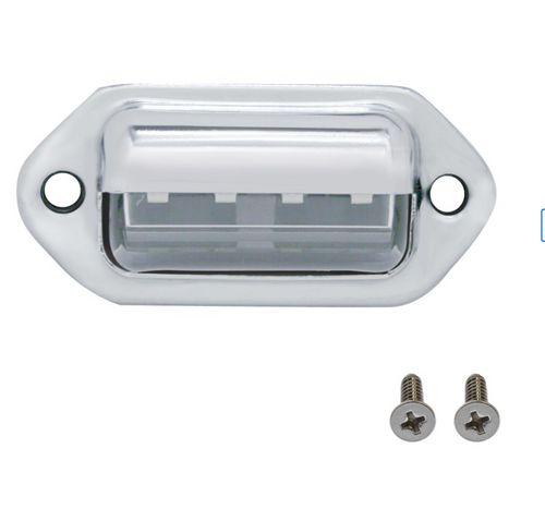 4 White LED Chrome License Plate Light/Utility Light