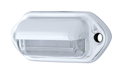 4 White LED Chrome License Plate Light/Utility Light