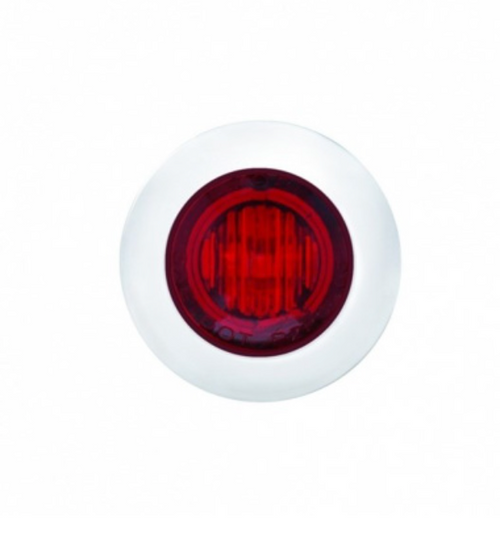 3 LED Mini Light With Bezel (Clearance/Marker) - Red LED/Red Lens