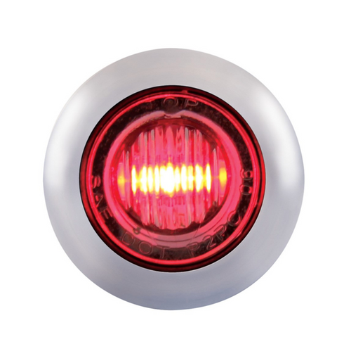 3 LED 3/4" Mini Light With Bezel (Clearance/Marker) - Red LED/Clear Lens