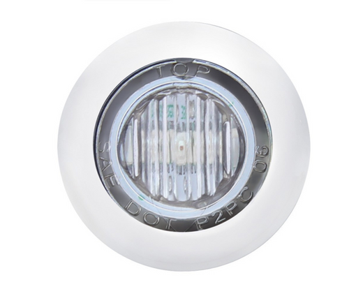 3 LED 3/4" Mini Light With Bezel (Clearance/Marker) - Red LED/Clear Lens