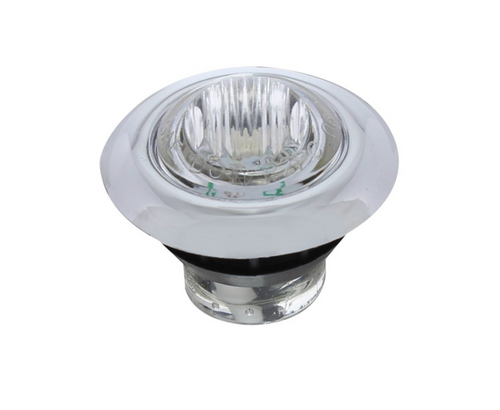 3 LED 3/4" Mini Light With Bezel (Clearance/Marker) - Red LED/Clear Lens