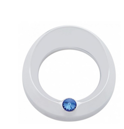 Signature Series Gauge Bezel With Visor & Crystal For 3-3/4" DIA Speed/Tachometer Gauge - Blue Crystal