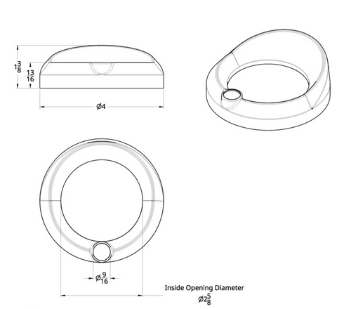 Signature Series Gauge Bezel With Visor & Crystal For 3-3/4" DIA Speed/Tachometer Gauge - Blue Crystal