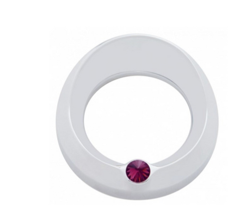 Signature Series Gauge Bezel With Visor & Crystal For 3-3/4" DIA Speed/Tachometer Gauge - Purple Crystal