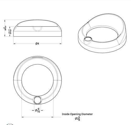 Signature Series Gauge Bezel With Visor & Crystal For 3-3/4" DIA Speed/Tachometer Gauge - Purple Crystal