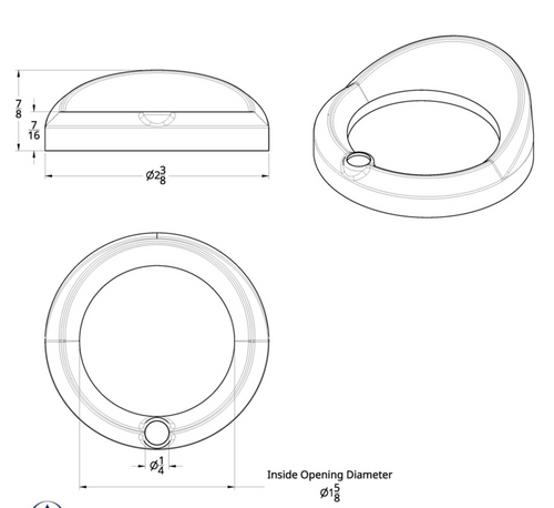 Signature Series Small Gauge Bezel With Visor For 2006+ Peterbilt - Blue Crystal