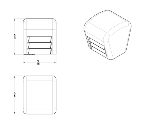 Chrome Plastic A/C & Heater Slider Control Knob For Kenworth/Freightliner - Plain (Card Of 3)
