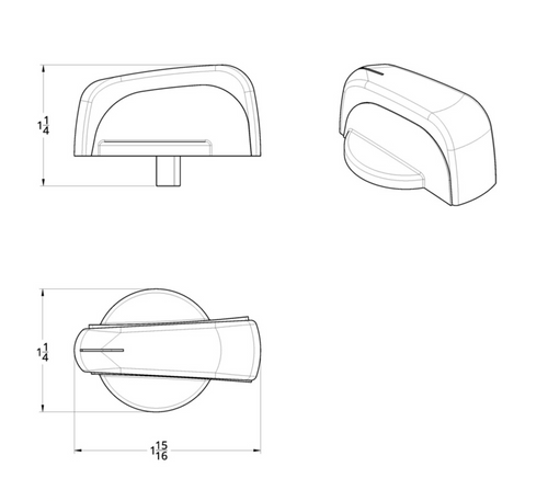 Chrome Plastic A/C Control Knob For 2005-2010 Freightliner Century, Coronado & Columbia 