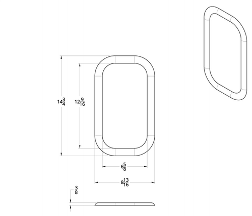 Chrome Exterior View Window Trim For 1989-2009 Freightliner FLD, 1989-2010 Classic - Includes Adhesive