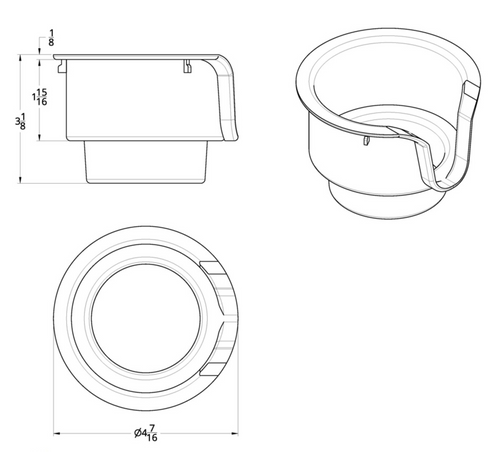 Chrome Cup Holder Insert For Kenworth W900/T800/T600 (2002-2008) & Peterbilt 379/378 (2001-2005)
