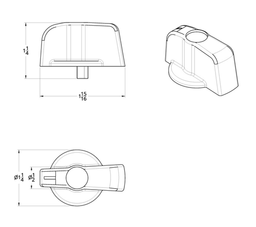 A/C Knob For Freightliner (Older Model) - Blue Crystal