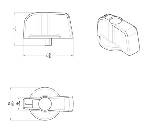 Ac Knob (Older Model) - Red Diamond fits Freightliner