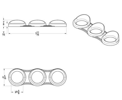 3 Gauge Cluster Bezel With Visor For 2006+ Peterbilt - Horizontal