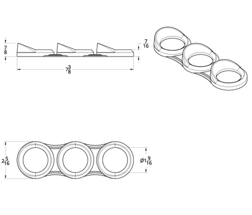 3 Gauge Cluster Bezel With Visor For 2006+ Peterbilt - Vertical