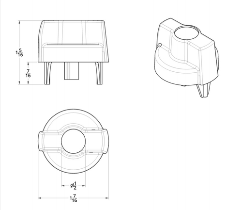 Wiper Dial Knob For Kenworth - Blue Crystal