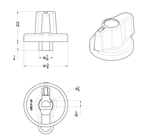 Signature A/C Control Knob - Blue Diamond fits International