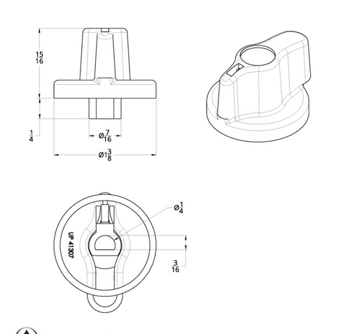 Signature Series A/C Control Knob With Color Crystal For International Trucks - Clear Crystal