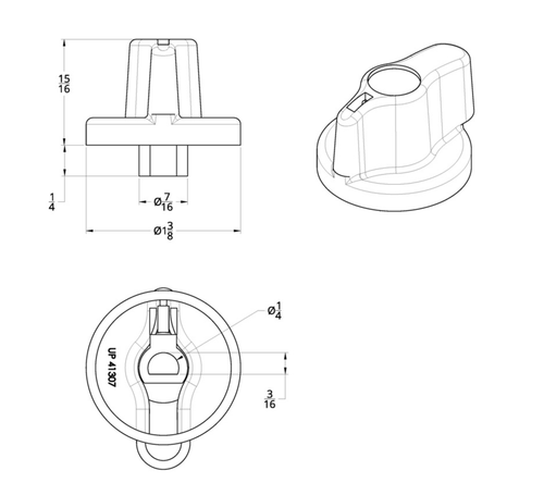 Signature Series A/C Control Knob With Color Crystal For International Trucks - Green Crystal