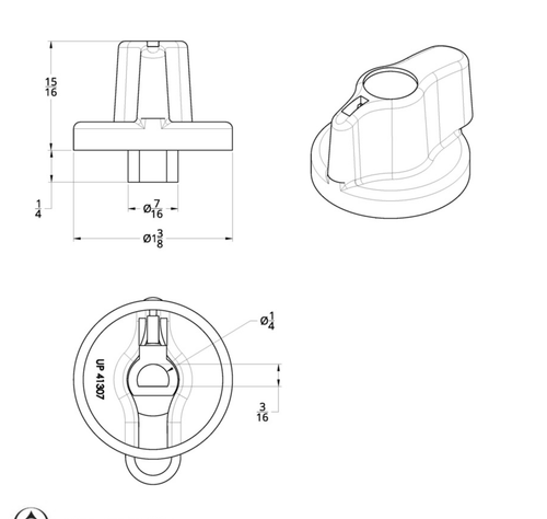 Signature Series A/C Control Knob With Color Crystal For International Trucks - Red Crystal