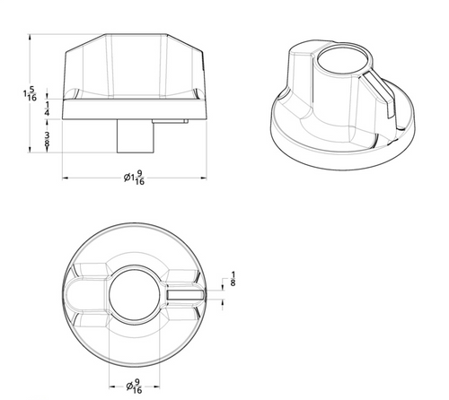 Signature A/C Control Knob For Kenworth - Amber Crystal