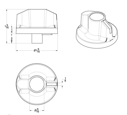 Signature A/C Control Knob For Kenworth - Blue Crystal