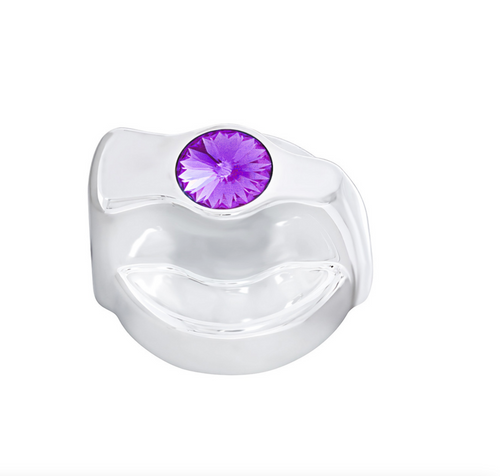 Chrome Plastic A/C Control Knob For 2005 & Older Peterbilt- Purple Crystal