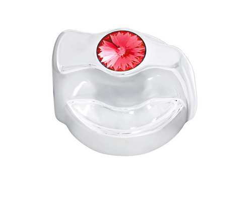 Chrome Plastic A/C Control Knob For 2005 & Older Peterbilt- Red Crystal