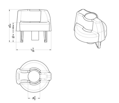 Chrome Plastic A/C Control Knob For 2005 & Older Peterbilt- Red Crystal