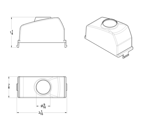 Chrome Rocker Switch Plug With Red Crystal For 2006+ Kenworth (Card Of 2)