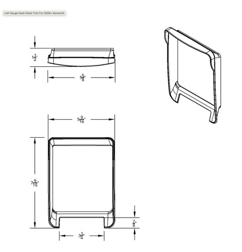 Left Gauge Dash Panel Trim For 2006+ Kenworth