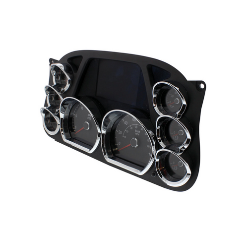 Chrome Plastic Speed/Tachometer Gauge Bezel For Peterbilt 579 (2013-2021) & 587 (2010-2016)