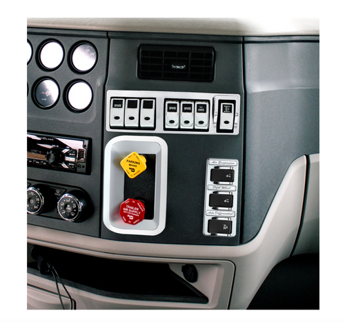 Chrome 3-Rocker Switch Cover For Peterbilt 579 (2012-2019) & 567 (2014-2019)- 3 Switches