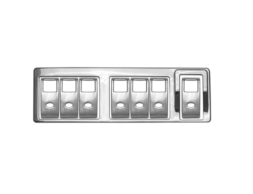 Chrome Plastic 7-Rocker Switch Bezel For 2013-2021 Peterbilt 579